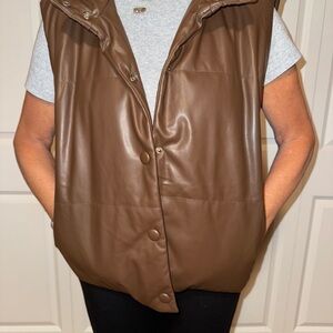 Lush brand faux leather Puffer Vest